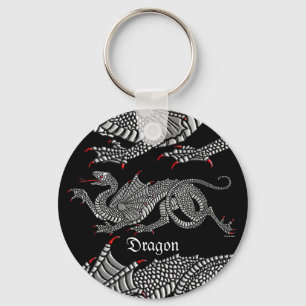 Heraldic Dragon (Silver) - Keychain