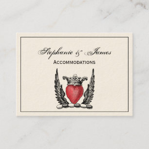 Heraldic Heart with Wings Coat of Arms Crest Business Card
