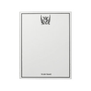 Heraldic Heart with Wings Coat of Arms Crest Notepad