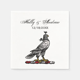 Heraldic Hunting Falcon Wearing Helmet Hood C Napkin