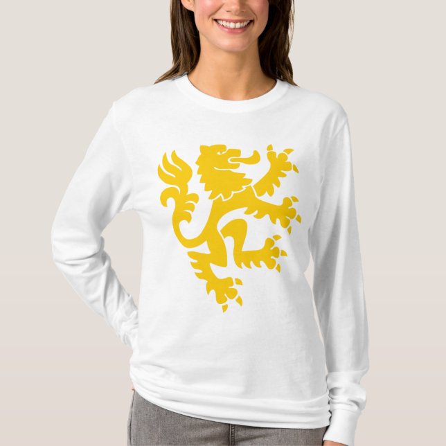 Heraldic Lion 01 - Amber T-Shirt (Front)