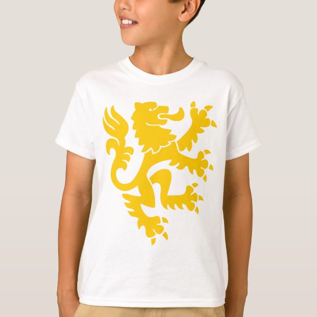 Heraldic Lion 01 - Amber T-Shirt (Front)