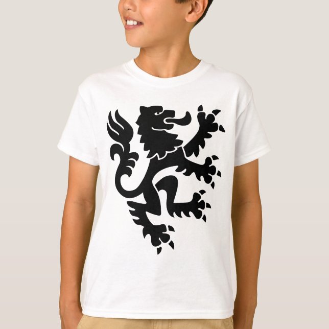 Heraldic Lion 01 - Black T-Shirt (Front)