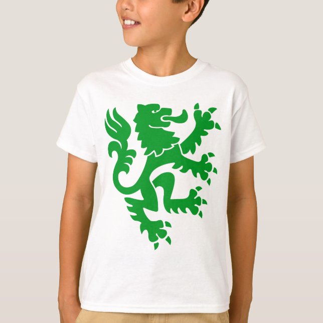 Heraldic Lion 01 - Grass Green T-Shirt (Front)
