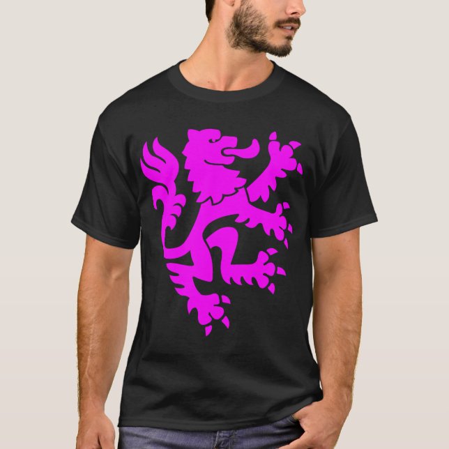 Heraldic Lion 01 - Magenta T-Shirt (Front)