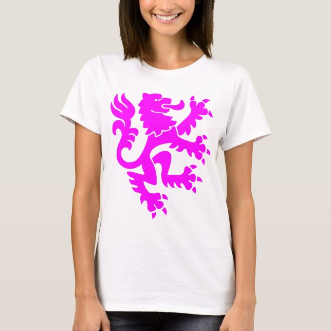 Heraldic Lion 01 - Magenta T-Shirt (Front)