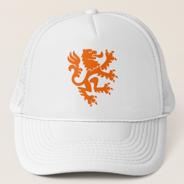 Heraldic Lion 01 - Orange Trucker Hat (Front)