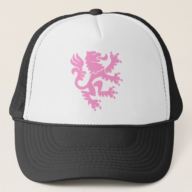 Heraldic Lion 01 - Pink Trucker Hat (Front)