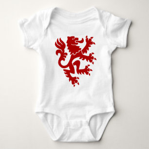 Heraldic Lion 01 - Ruby Red Baby Bodysuit