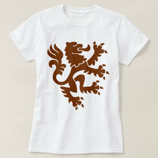 Heraldic Lion 01 - Walnut T-Shirt (Design Front)