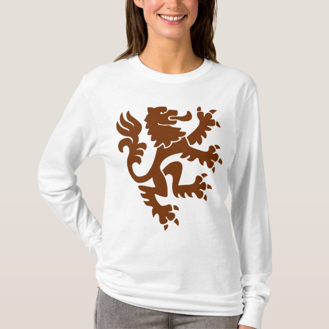 Heraldic Lion 01 - Walnut T-Shirt (Front)