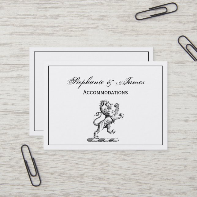 Heraldic Lion Standing Crest Emblem Business Card (Front/Back In Situ)