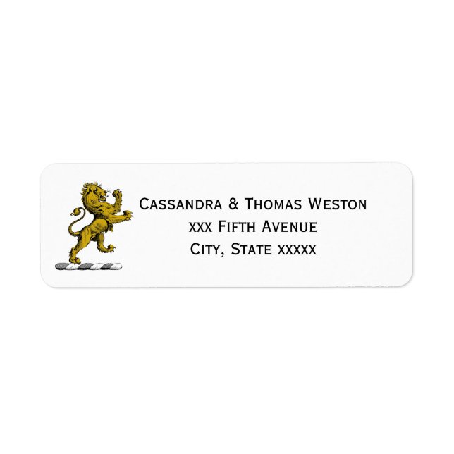 Heraldic Lion Standing Crest Emblem C (Front)