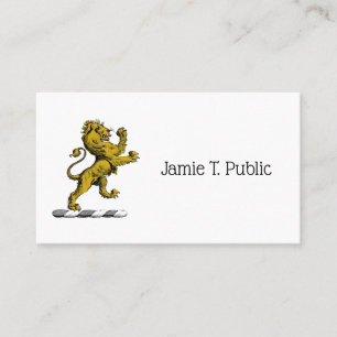 Heraldic Lion Standing Crest Emblem C Business Card