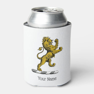 Heraldic Lion Standing Crest Emblem C Can Cooler