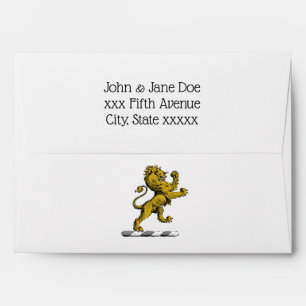 Heraldic Lion Standing Crest Emblem C Envelope
