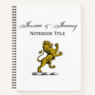 Heraldic Lion Standing Crest Emblem C Notebook
