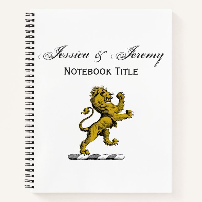 Heraldic Lion Standing Crest Emblem C Notebook (Front)