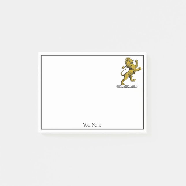 Heraldic Lion Standing Crest Emblem C Post-it Notes (Front)