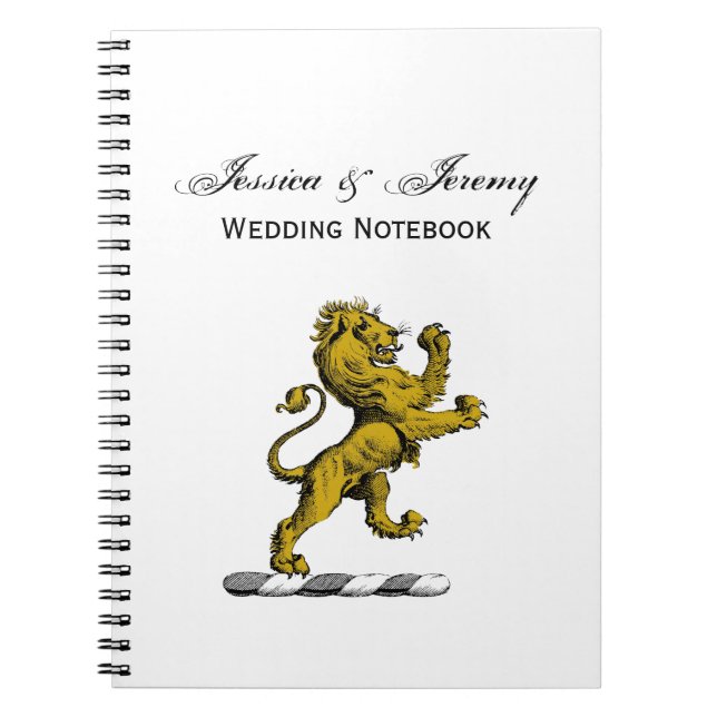 Heraldic Lion Standing Crest Emblem C Spiral Notebook (Front)