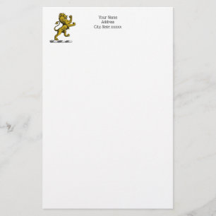 Heraldic Lion Standing Crest Emblem C Stationery