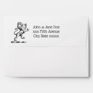Heraldic Lion Standing Crest Emblem Envelopes