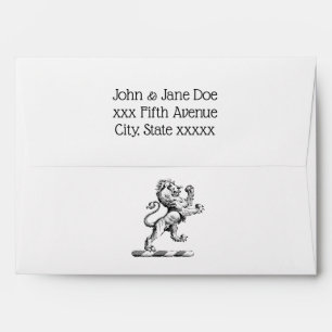 Heraldic Lion Standing Crest Emblem Envelopes