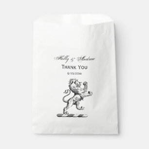 Heraldic Lion Standing Crest Emblem Favour Bags