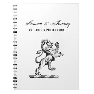 Heraldic Lion Standing Crest Emblem Notebook