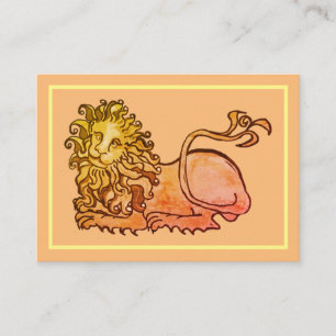 Heraldic mediaeval lion business card