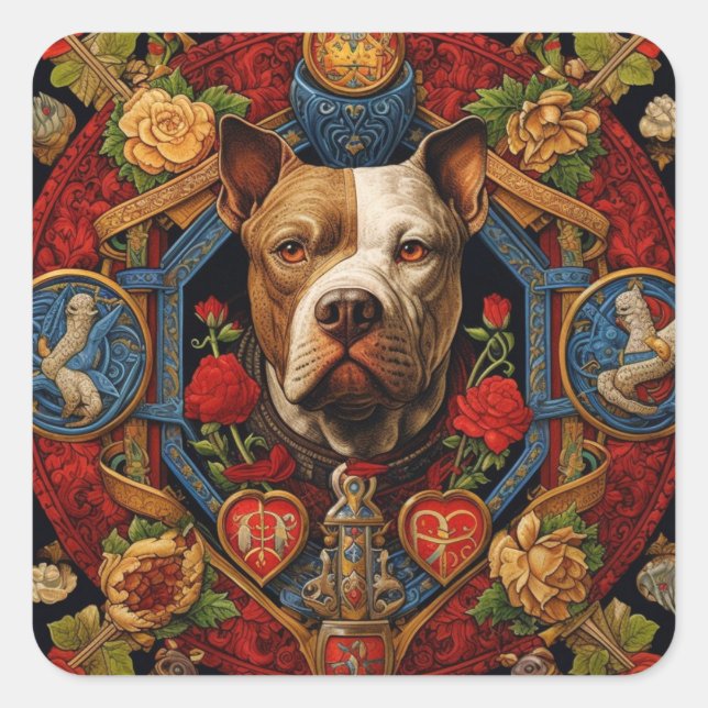 Heraldic Pitbull " Pittie " Sticker (Front)