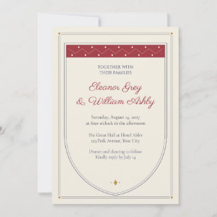 Heraldic Shield Crest Wedding Invitation