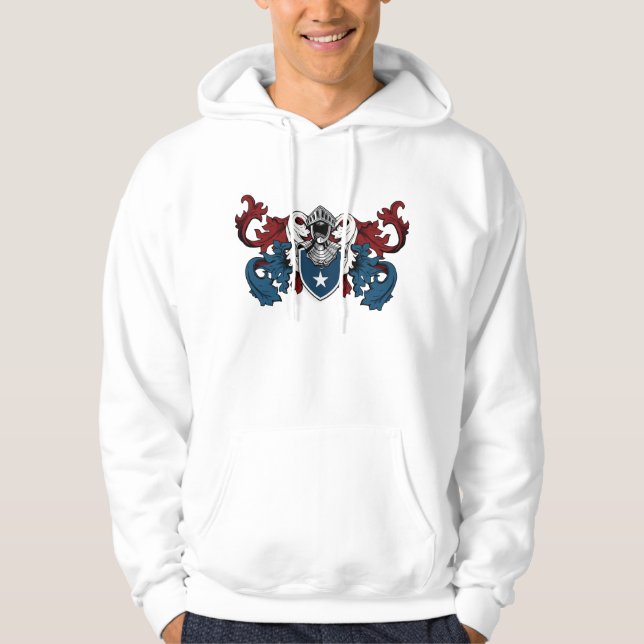 Heraldic shield in american colours hoodie (Front)