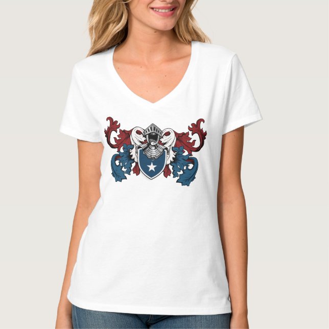 Heraldic shield in american colours T-Shirt (Front)