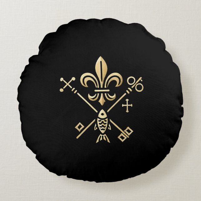 Heraldic symbols round cushion (Front)