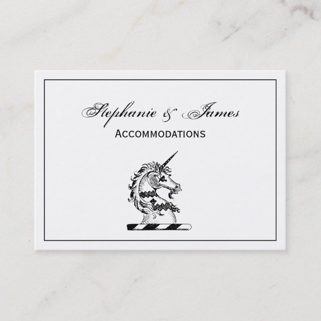 Heraldic Unicorn Head Coat of Arms Emblem Business Card (Front)