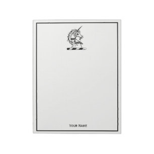 Heraldic Unicorn Head Coat of Arms Emblem Notepad