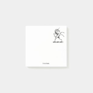 Heraldic Unicorn Rearing Coat of Arms Emblem Post-it Notes