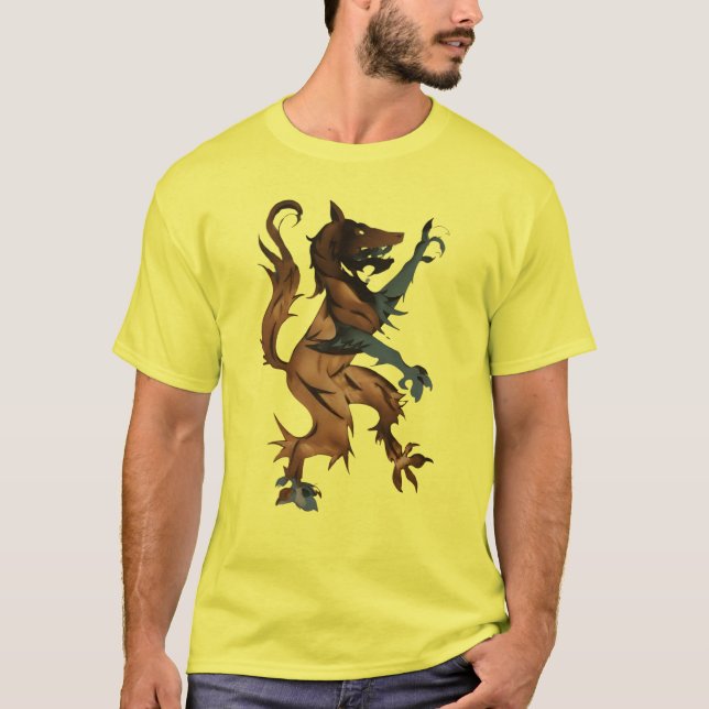 Heraldic Wolf (hand drawn design)  T-Shirt (Front)