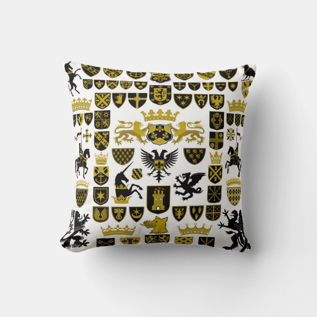 Heraldry crests, symbolic designs. cushion (Front)