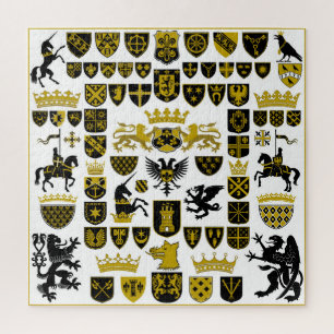 Heraldry crests, symbolic designs. jigsaw puzzle
