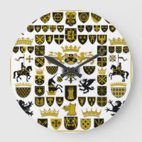 Heraldry crests, symbolic designs.