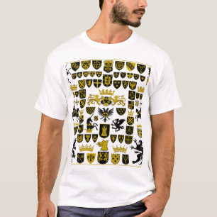 Heraldry crests, symbolic designs. T-Shirt