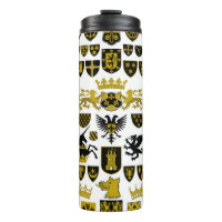 Heraldry crests, symbolic designs.