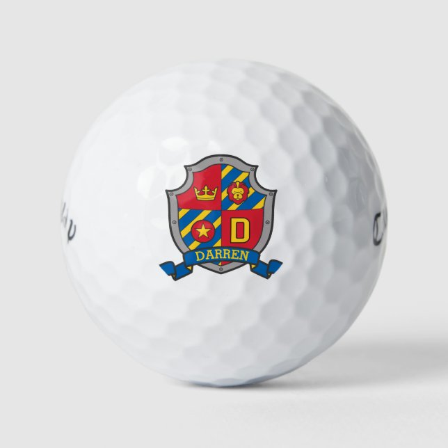Heraldry graphic D monogram Darren golf balls (Front)