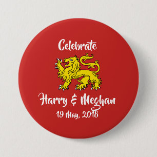 Heraldry Lion Royal Wedding Keepsake Button