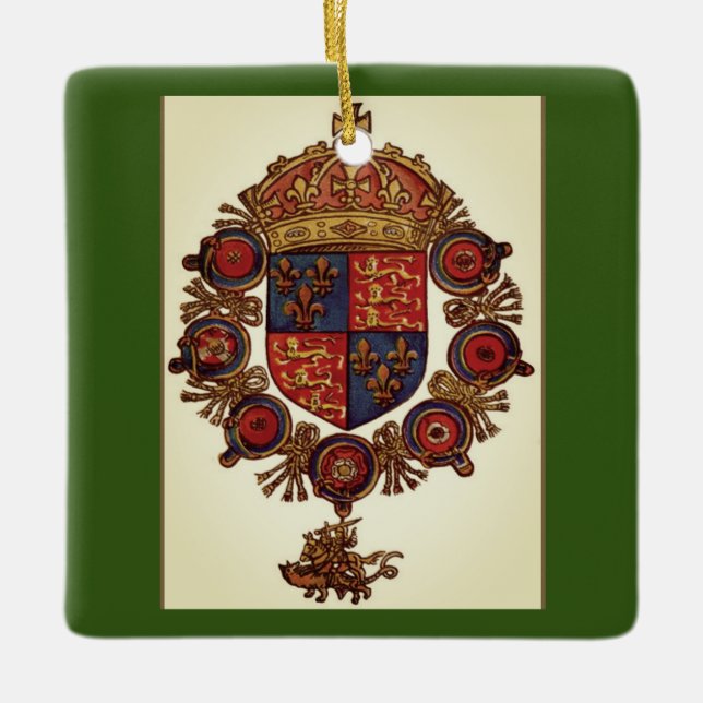 Heraldry With Crown Ceramic Ornament (Front)