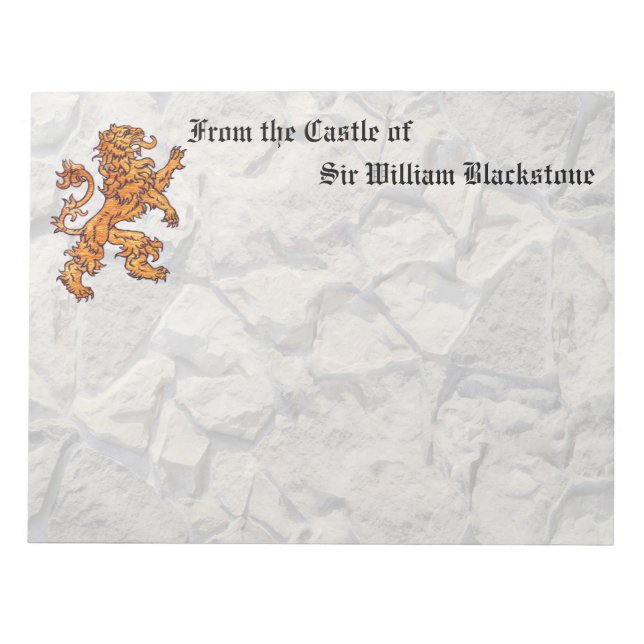 Heralidic Lion Stone Wall Notepad (Front)