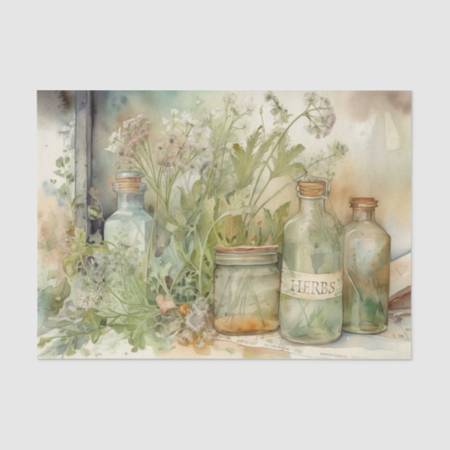 Herb Bottles  Tissue Paper (Front)