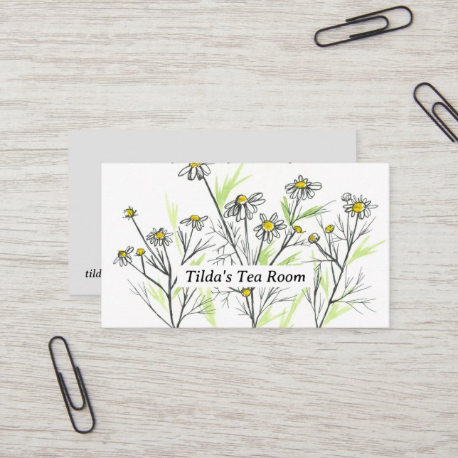 Herb Business Chamomile Tea Natural Blends Card (Front/Back In Situ)